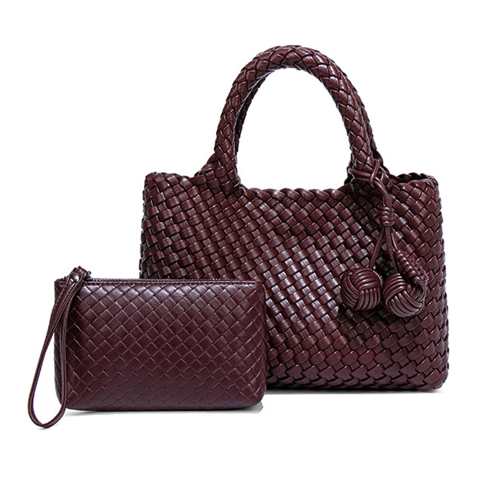 Women'S Tote Bags Designer - Dokuma Alışveriş Çantası Şık Üst Saplı