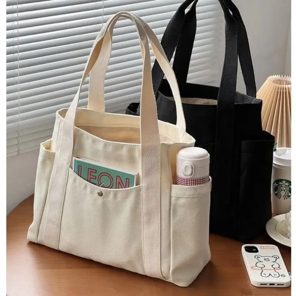 Shopper Tote Canvas - Büyük Kapasiteli Kanvas Bez Çantalar İşe