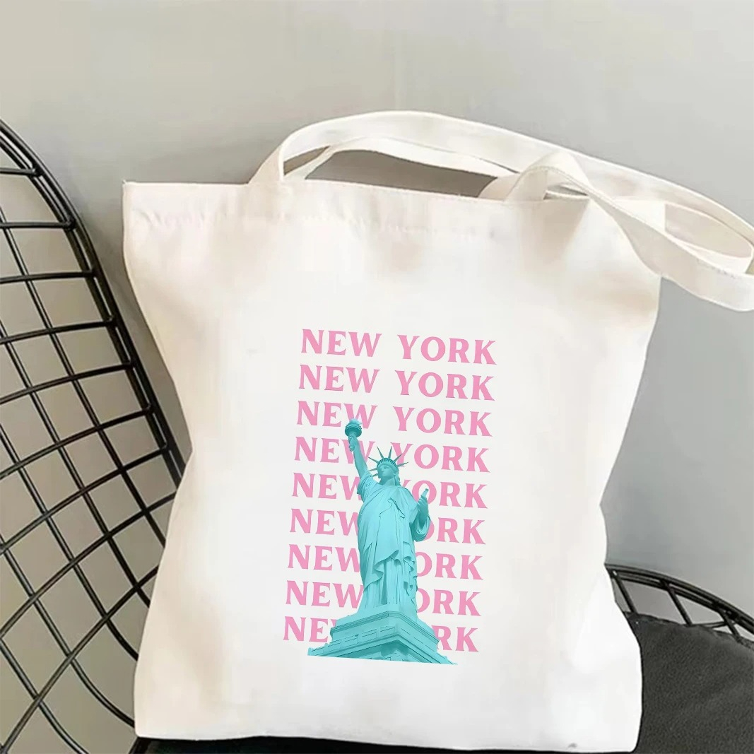 Shopper Tote Canvas - Chicago Londra Eyfel Kulesi Grafik Bez
