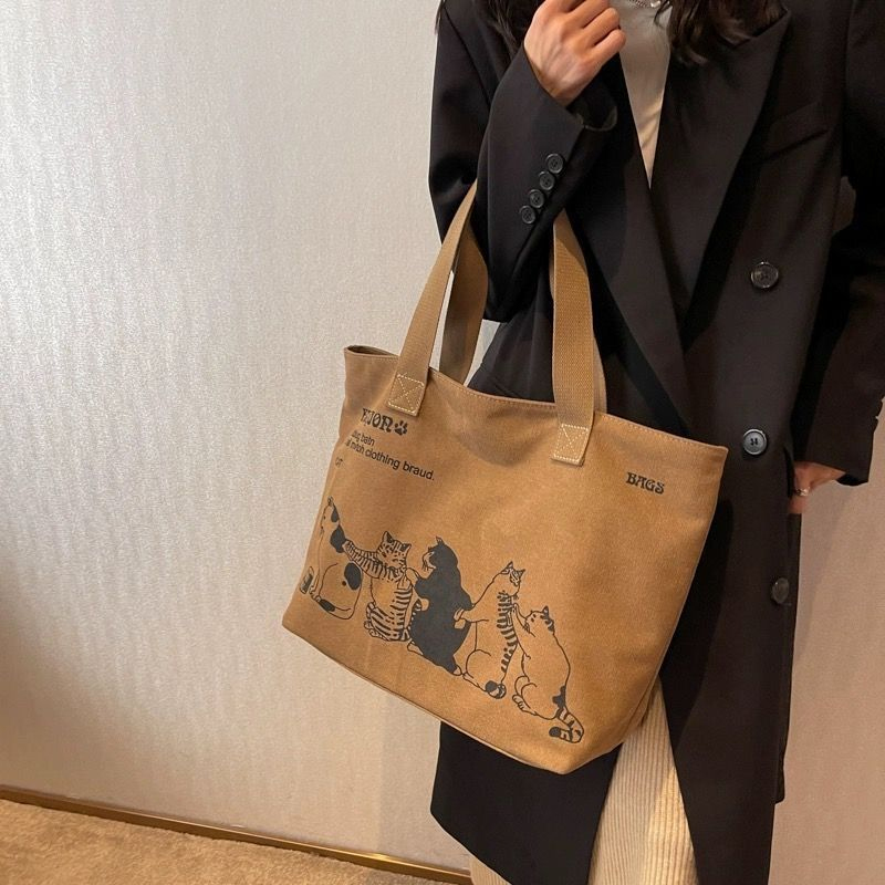 Women'S Tote Bags Designer - Kadınlar için Şık Kanvas Bez Çanta,