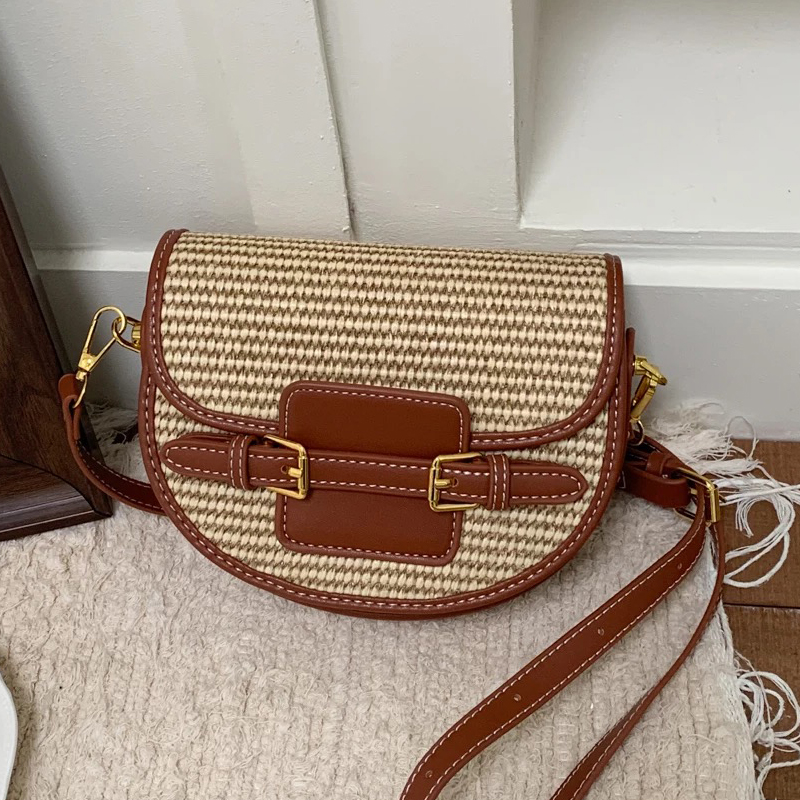 Women Bags Max - İngiltere Tarzı Mini Hasır Eyer Çantaları