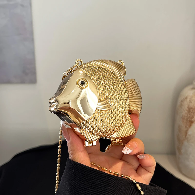 Women Bags Max - Sevimli Küçük Balık Şekli Metal Mini